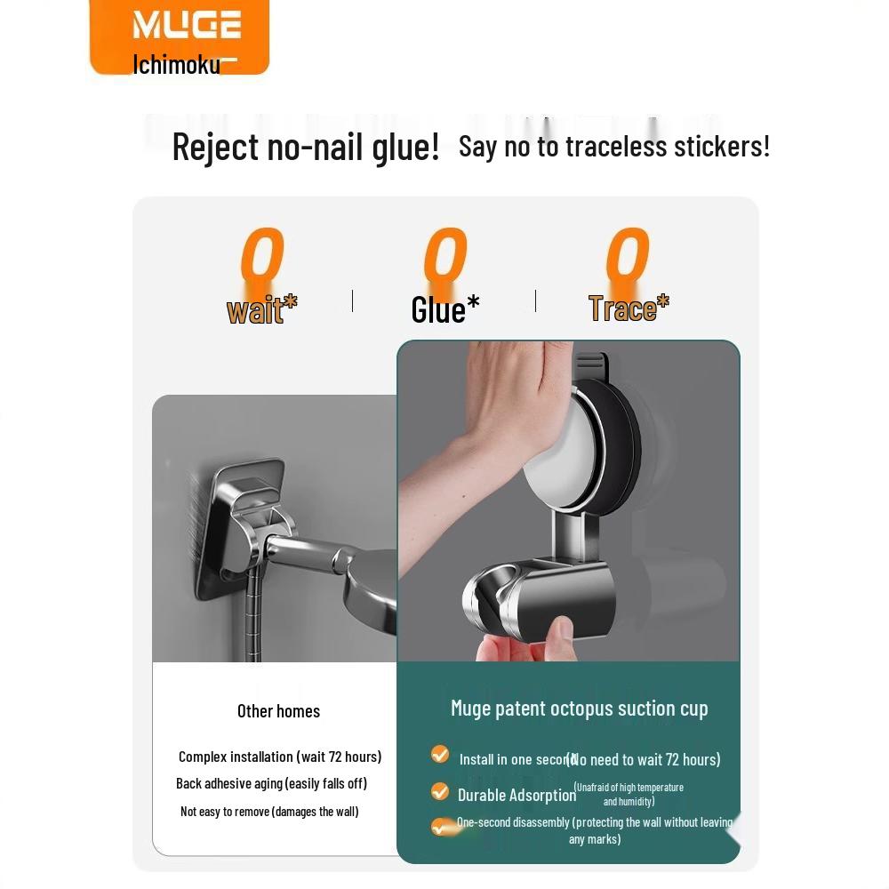 Adjustable Suction Cup Shower Head Holder for Kids