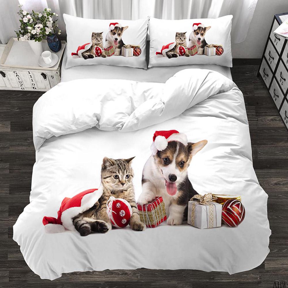 

Trendy Vibrant Cat Lover Gifts for Kids Teens Polyester Cute Kitten Animal Theme Size Twin Queen King Quilt Comforter (quilt)-EU Single(135*200cm)3pcs