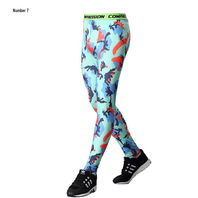 

Мужские быстросохнущие компрессионные тайтсы камуфляжной расцветки для бега и баскетбола Medium