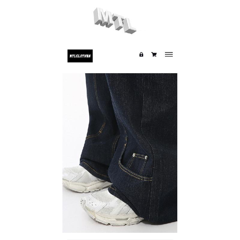 2026 New Model Personalized Design Wide-Leg Straight Jeans Men's Casual Trousers