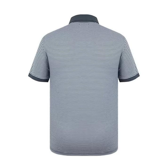 Lee Cooper Men's Dark Gray Polo T-Shirt with White Stripes, Size XXL