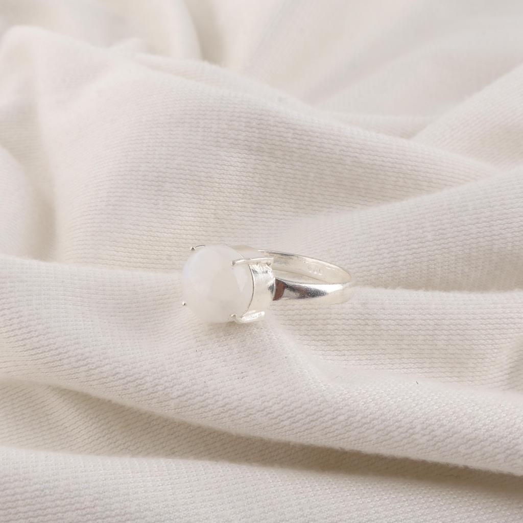 Natural Rainbow Moonstone Gemstone 925 Sterling Silver Handcrafted Jewelry Ring For occasion RR-72-27