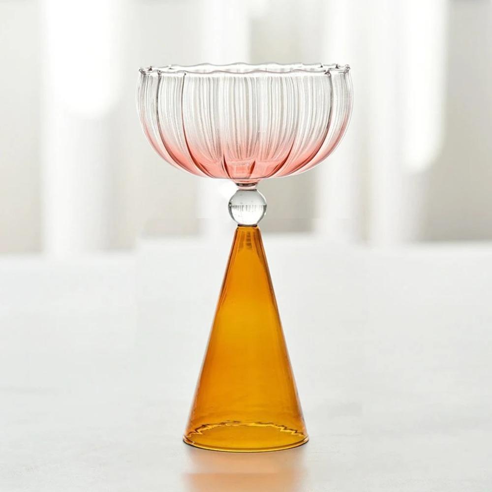 Irregular Shape Goblet Cup Gradient Color Dessert Cup Colorful Glass Ice Cream Cup  Party