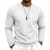 Men's Color Long Sleeve Sweatshirt, Neck, Loose Fit, Plaid Pattern Casual Pullover