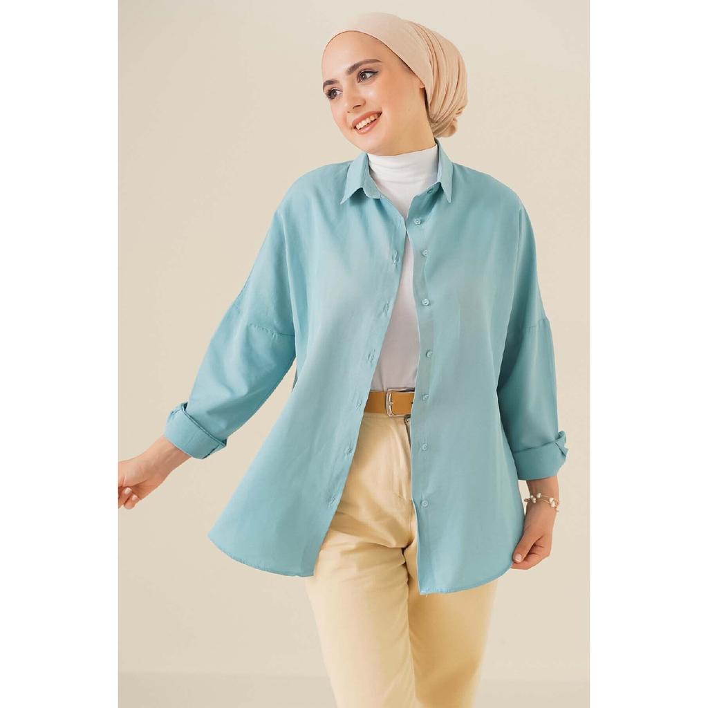 103901 Übergroßes Basic Hijab-Shirt - Creme