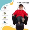 Toddler Chair Single Seater Kids Sofa Set, 54 x 42 x 41cm, Kids Sofa with Stool, Black