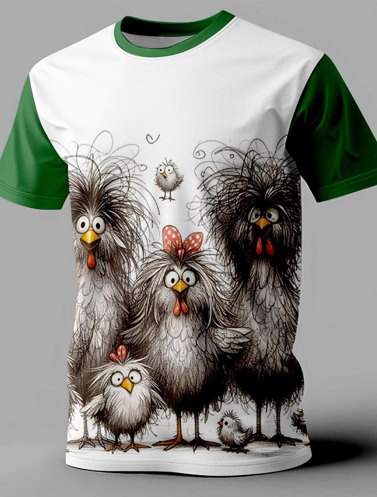 Tier Lustig Retro Lässig Herren Bedrucktes T-Shirt Street Casual Bar T-Shirt Kurzärmelig Rundhals Frühling Und Sommer Kleidung