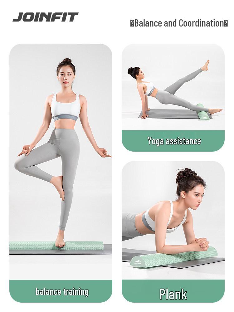 Joinfit Solid Foam Yoga Roller: Durable Half-round Massage Wheel for Muscle Relaxation and Fitness