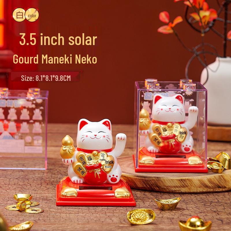 Solar-Powered Lion Dance Ornament: Chinese-Style Wealth-Attracting Car Decoration, Creative New Year Gift