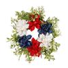 Patriotischer Festkerzenkranz Künstlicher Dahlienblumenkranz für Säulen Weinflasche Unabhängigkeitstag Dekoration