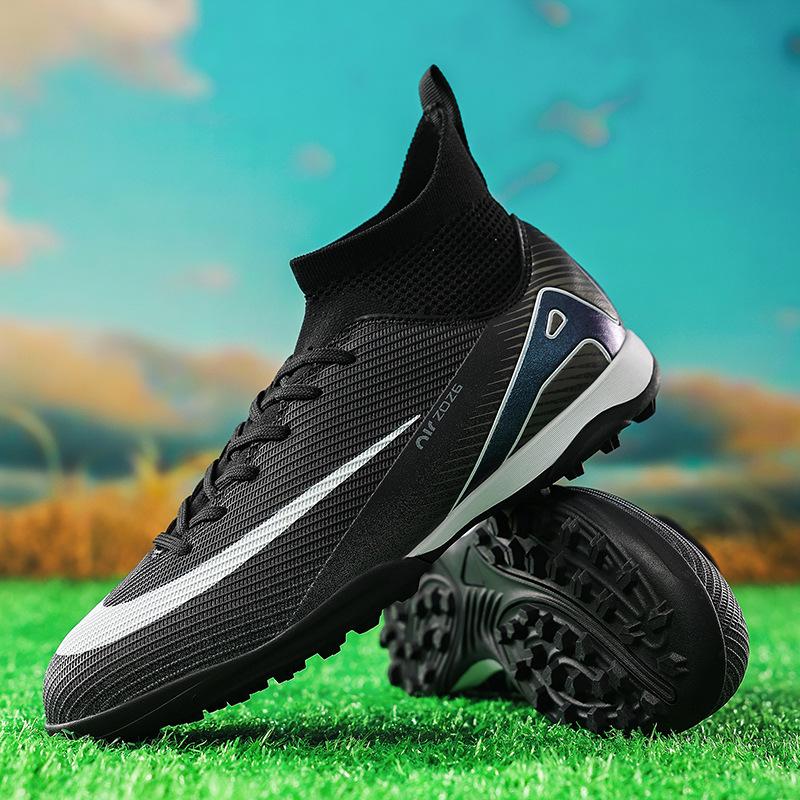 Neue High-Top AG lange Nägel TF gebrochene Nägel Outdoor-Rasen Training Erwachsene Kinder Jugend Spiel Fußballschuhe