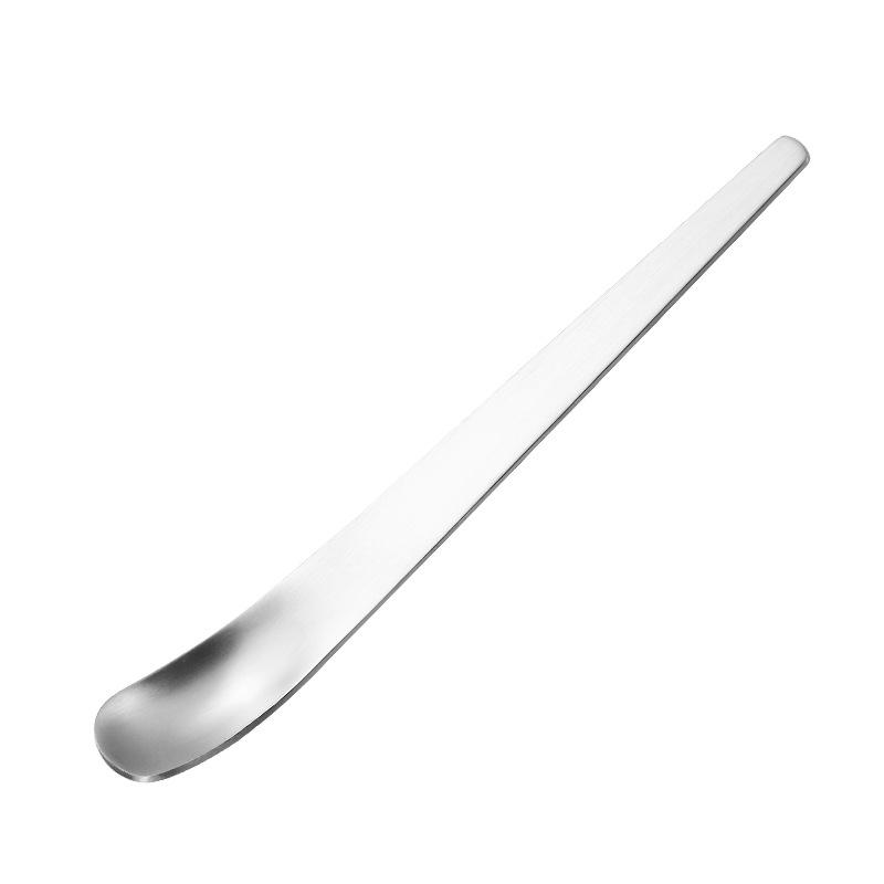 Household dessert spoon stainless steel flat head spoon long handle digging spoon cake ice cream cheese spoon stirring dumpling picking stuffing spoon