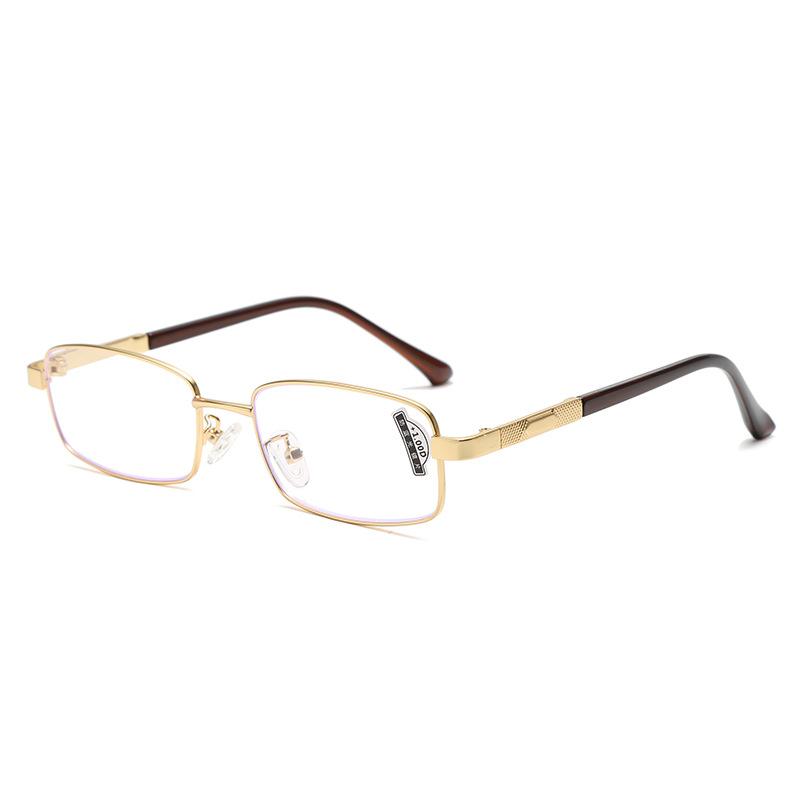 High Definition Reading Business Reading Glasses Square Retro Metal Men'S Reading Glasses