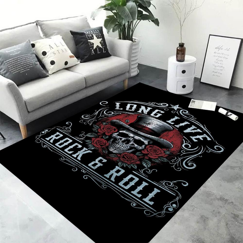 Terrifying Skull Rose Carpet for Bedroom Floor Mat Decor Living Room Carpet Bathroom Anti-slip Rugs Sofa Mat Area Rug Gift