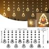 LED Christmas String Lights USB/Battery Powered Santa Claus Star Curtain Fairy Lights Remote Control 8 Modes Xmas Party Decor