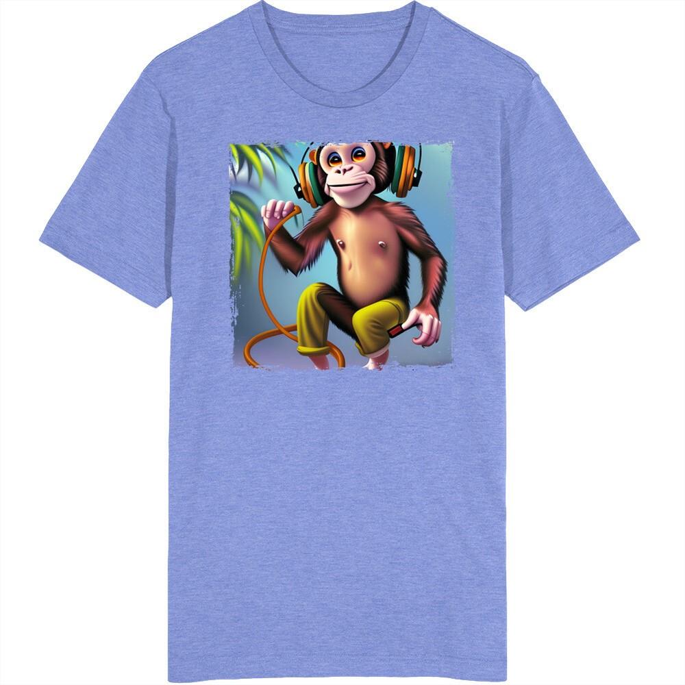 

Monkey Listening To Music T Shirt 3XL