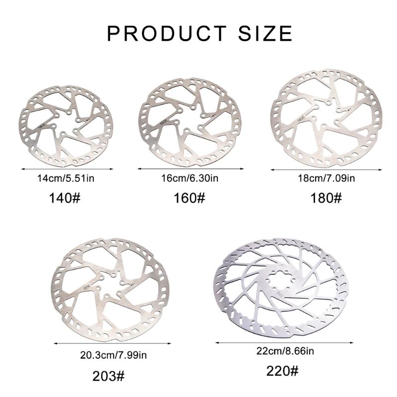 Stainless Steels Bicycles Disc Brake Rotor with Screws 140/160/180/203/220mm Bike Brakes Rotor Adapter Easy To Install