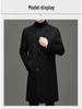 Men's 100% Wool Double-Faced Double-Breasted Lapel Collar Business Casual Long Coat