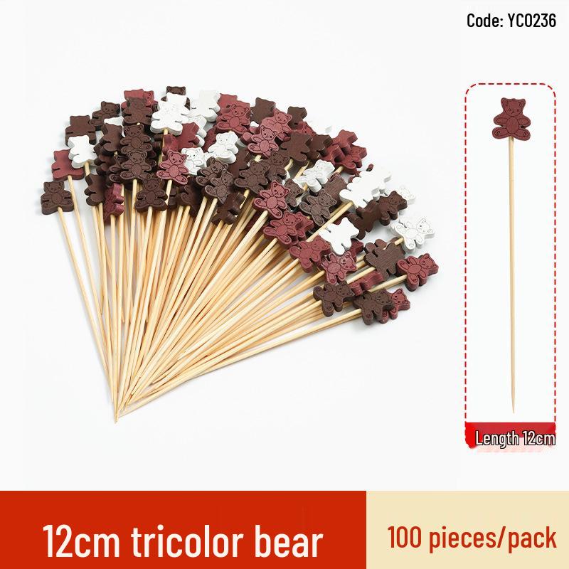 Creative Bamboo Fruit & Flower Picks for Parties, Cocktails, Burgers, & Easter Decorations