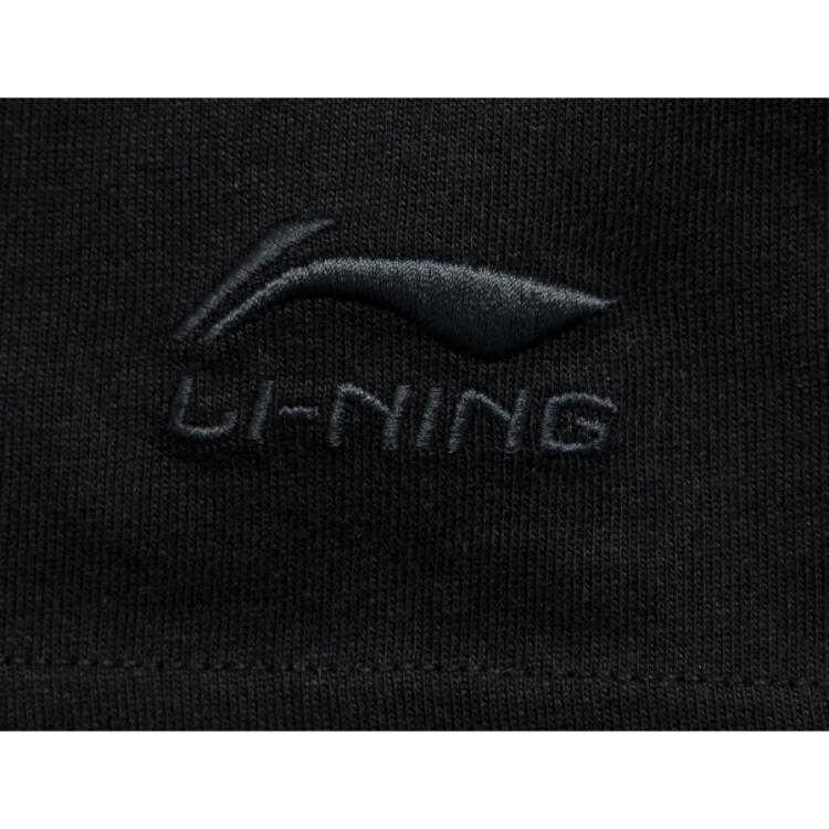 Li-Ning Sports Trend Series Letter Print Round Neck Comfortable Breathable Short Sleeve T-Shirt Men Tops Black AHSUB93-2