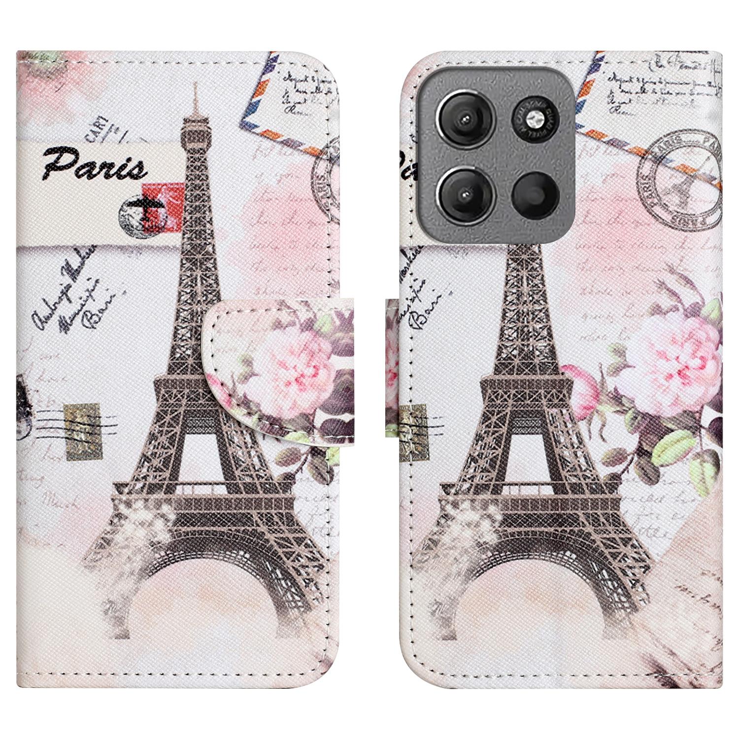 

Wallet Case for Motorola Moto G56 5G/G66j 5G/G66y 5G Pattern Printing Cross Texture Leather Phone Cover Tower