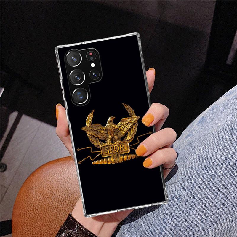 SPQR Römisches Kaiserreich Legionv Handyhülle Für Samsung Galaxy S24 S25 Edge S26 Ultra S23 S22 S21 Plus S20 FE + Personalisierter Druck Co