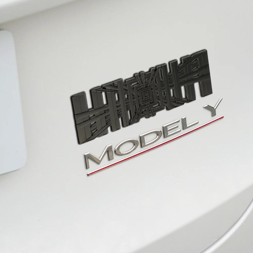 Car Sticker Tesla 1pcs 3D Metal Alloy Styling Car Rear Trunk Fender Badge Sticker Decals For Tesla Model 3 Y S X 2021 Roadster C