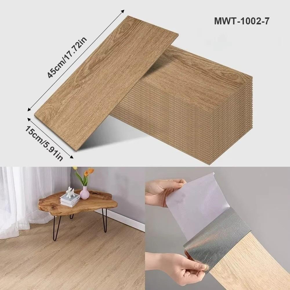 16 Stück/Set Selbstklebende Bodenaufkleber DIY Holzmaserung Wandaufkleber Hitzebeständig Wasserdicht Imitations-Wandfliesen