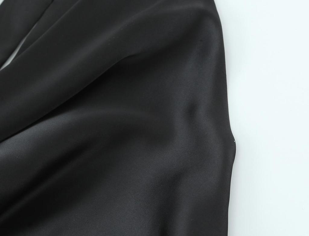 2025 Spring Women's European & American Halter Neck Silk Satin Top - Fashionable & Elegant