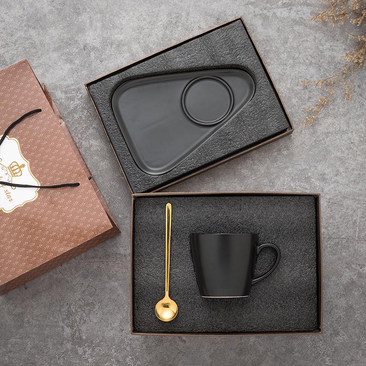 

Elegant Ceramic Coffee Cup Set with Spoon & Dessert Plate - Perfect for Afternoon Tea 240ml