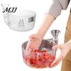 Fruit Washing Basket Clear Self Rinsing Berry Bowl, Side Drain Spout And Spiral Convex Portable Cleaning Container, Plastic Colander for Kitchen