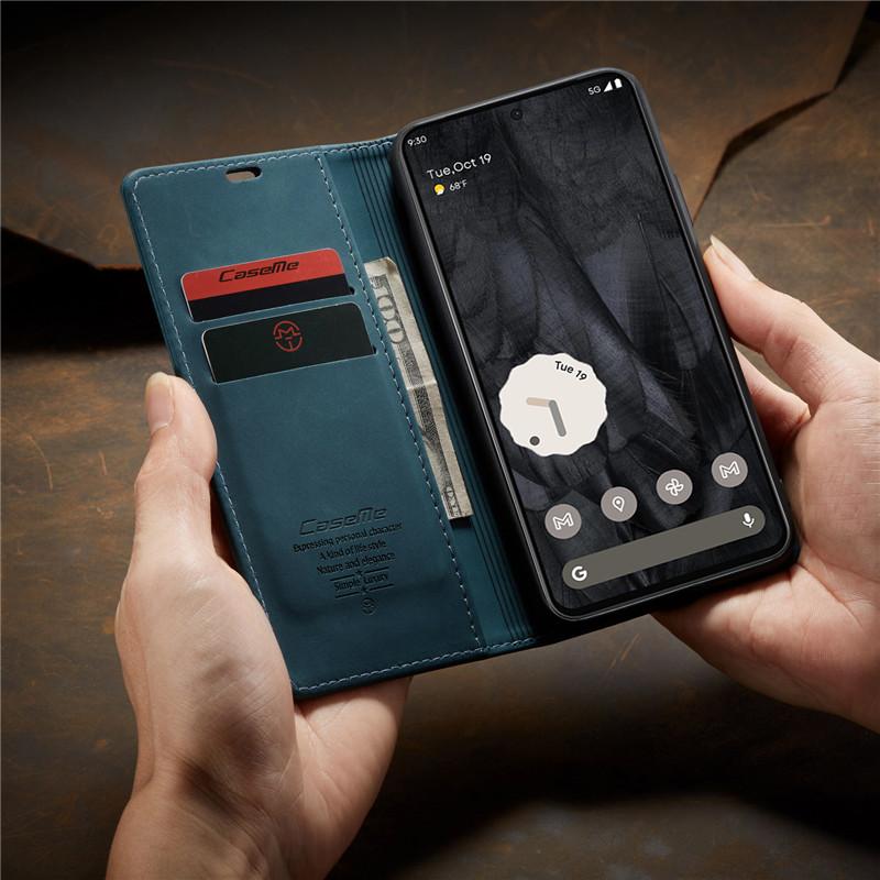 CaseMe Vysoce kvalitní Retro Magnetický Flip Kožený Kryt pro Google Pixel 10A 9 Pro XL 7 6 Pro Peněženkový Kryt Pixel 8A 9a Telefon Coque