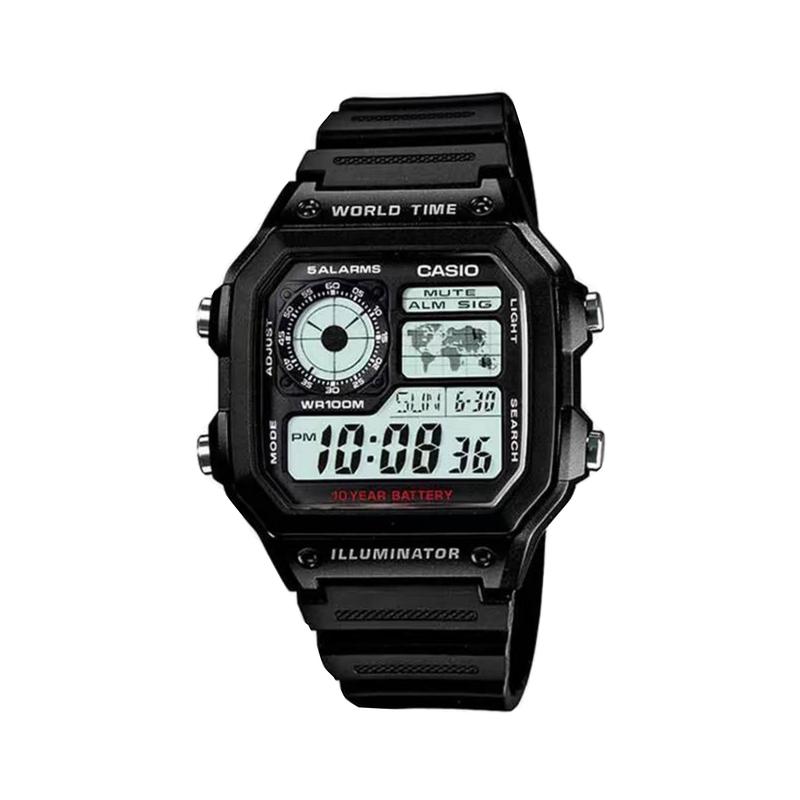 Casio Tilpasset ur modificeret serie 316L rustfrit stålhus Kvarts nylonrem samme stil til mænd og kvinder orange AE-1200WH-1AVD