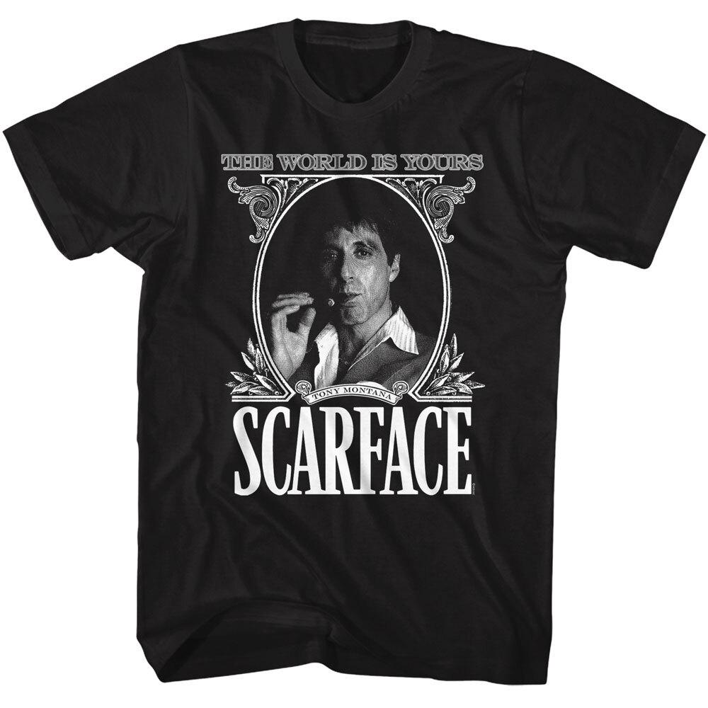 Scarface Movie Tony Montana The World Is Yours Currency Men T-Shirt Al Pacino XXXL