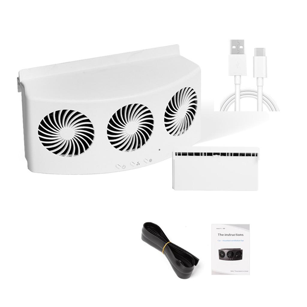 3 Head Coolers Car Fan USB/Solar Energy Cooling Vent Exhaust Portable Car Coolers Fan Exhaust Fan Car Radiator