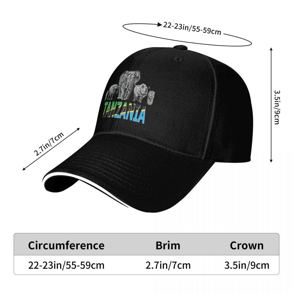 Africa'S Big 5 Animals For Tanzanians Baseball Cap Golf Hat Genuine Golf Hat Man Hats For Women Men'S