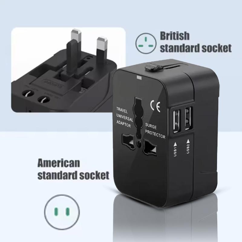 Travel Adapter Worldwide Universal Travel Plug International Socket Adapter with 2 USB Universal Socket Adapter