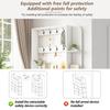 120 x 24 x 200 cm, Coat Rack for Entrance Area, 3-in-1 Multifunctional Shoe Cabinet, Flip Door, 8 Hooks, Living Room Cabinet with 5 Shelves, White