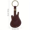 Leder Plektrumtasche Gitarrenplektrumhalter Etui Gitarrenform mit Schlüsselring 5 Stück Zelluloidplektren Saiteninstrument Zubehör