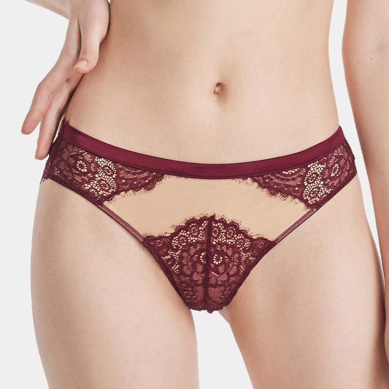 French Panties Women's Ultra-thin Hollow Lace Panties Comfortable and Breathable Mid-waist Briefs Sexy Cotton Women's Panties