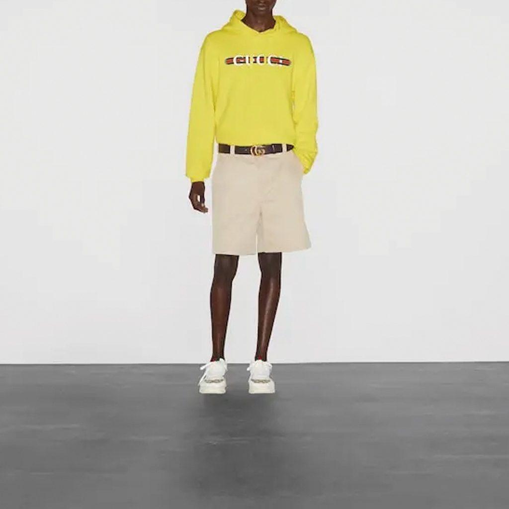 Gucci Sweatshirts Men's Yellow Hooded Non Detachable Moderate 788086-XJGKR-7218