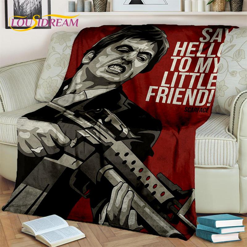 Scarface 3D Classics Movie Tony HD Blanket,Soft Throw Blanket for Home Bedroom Bed Sofa Picnic Travel Office Cover Blanket Kids