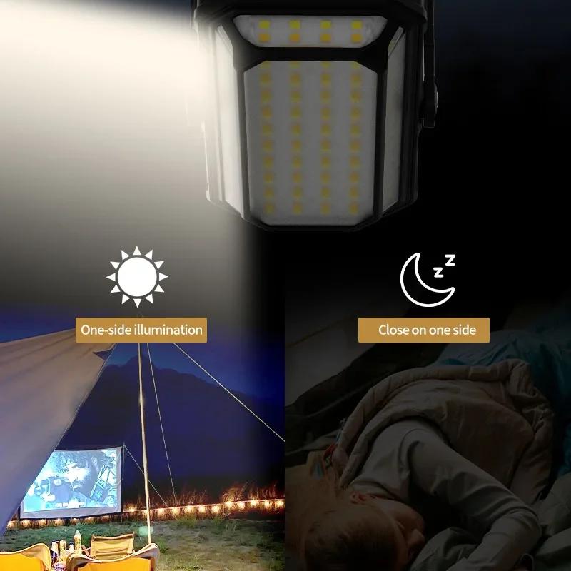 Rechargeable Portable Hand Lamp COB LED Powerful Flashlight Outdoor Camping Solar Charging Light USB Torch With COB Work Lantern
