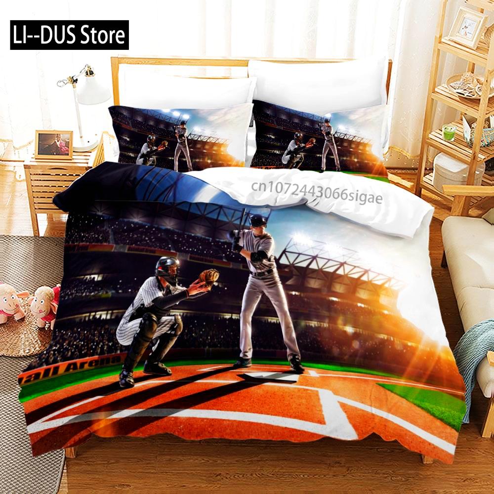 Sports Baseball Bedding Set Single Twin Full Queen King Size Baseball Bed Set Aldult Kid Bedroom Duvetcover Sets 3D Print 011