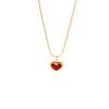 Red Heart-shaped Titanium Steel Necklace, Small Red Heart Pendant, Sweet, Peach Heart Collarbone Chain, Earrings, Bracelet