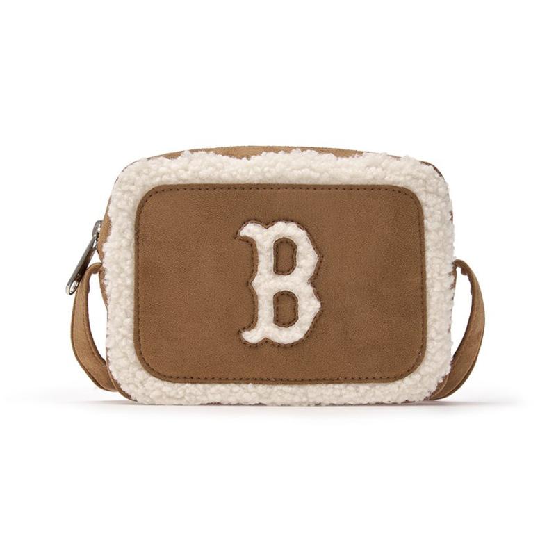 

MLB Boston Red Sox Faux Sherpa Crossbody Bag, Shoulder Bag Unisex Brown Casual 3ACRS0746-43CAS коричневий