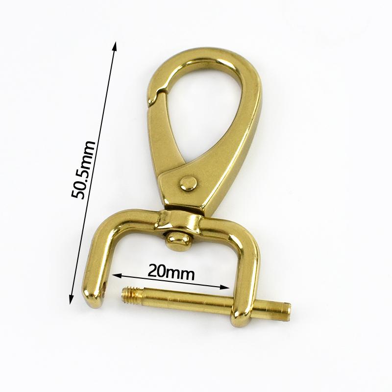 2 stuks 15-40 mm Afneembare Massief Messing Karabijnhaak Metalen Draaibare Kreeftsluiting Rugzak Karabijnhaak Clips Sluiting Hondenhalsband Tas Gespen 2Pcs beige