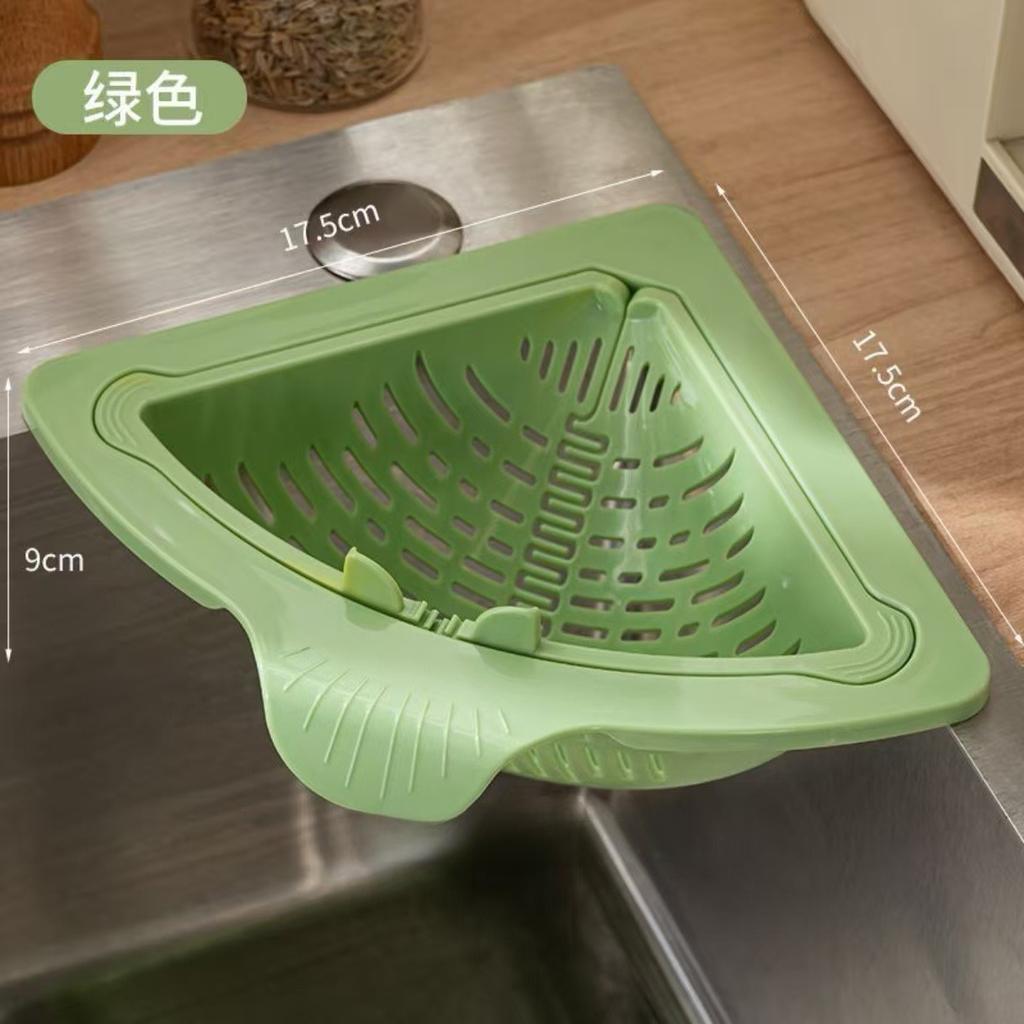 Sink Swan Drain Basket Household Magnetic Kitchen Vegetable Washing Multi-functional Pool Triangular Plastic Water Filter Rack