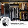 Clothes Tube Support Wall Mount Wardrobe Rail Hanger