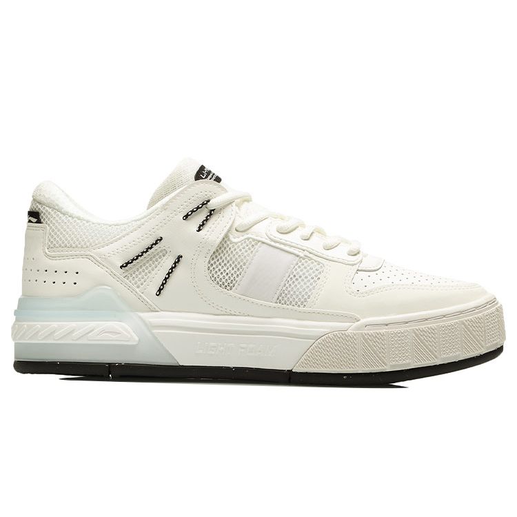 Li-Ning Comfortable Slip-Resistant Durable Lightweight Low-Top Skate Shoes Men Sneaker White Black AGCR191-1